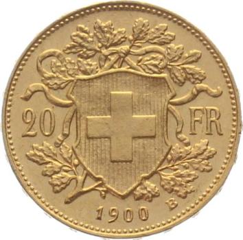 20 Franken 1900 B - Vreneli